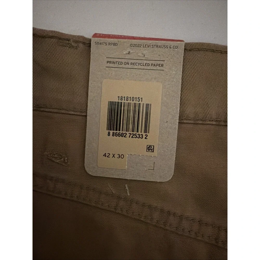NWT Levi's 541 Men's 42x30 Athletic Fit Stretch Pants Chino Tan Brown New